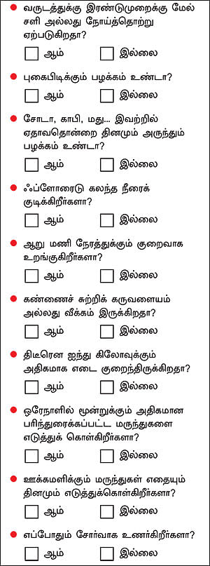 நலம் அறிய ஆவலா? நீங்களே செய்யலாம் டெஸ்ட்!