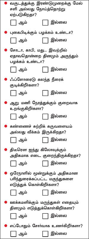 நலம் அறிய ஆவலா? நீங்களே செய்யலாம் டெஸ்ட்!