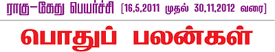 ராகு - கேது பெயர்ச்சி பொதுப் பலன்கள்