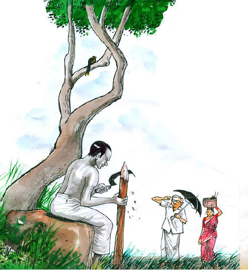மரத்தடி மாநாடு : விலங்குகளை விரட்ட விவசாயி உருவாக்கிய கருவி!