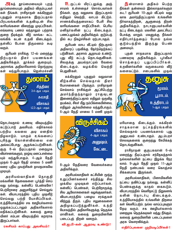 ராசிபலன்! - 'ஜோதிடரத்னா' கே.பி.வித்யாதரன்