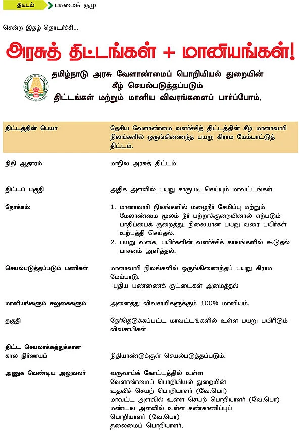 அரசுத் திட்டங்கள் + மானியங்கள்!