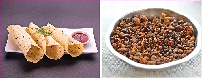 சரித்திர விலாஸ் - இன்றைய மெனு - அப்பளம் - வற்றல் - வடகம்