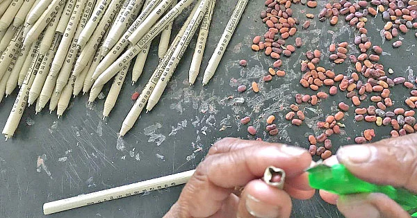 சுற்றுச்சூழலைக் காக்கும் காகித பேனா... கேரளாவில் புது முயற்சி!