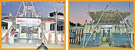 மூன்று கண்கள், பத்துக் கரங்களுடன் ஸ்ரீத்ரிநேத்ர தசபுஜ வீர ஆஞ்சநேயர்!