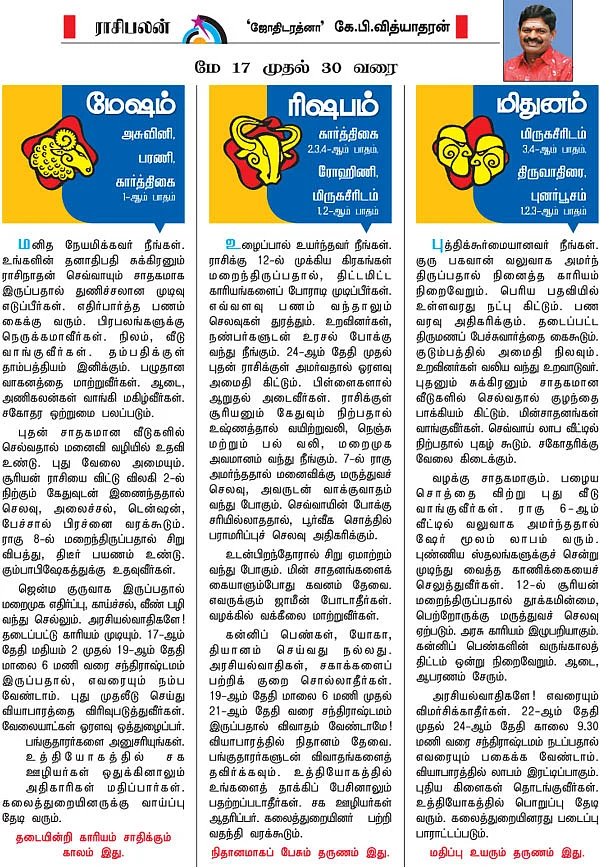 ராசிபலன்!