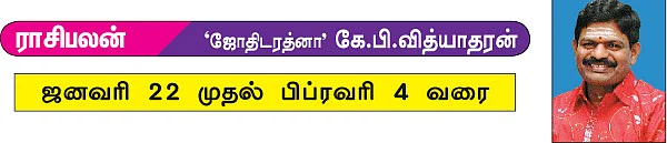 ராசிபலன் - ஜனவரி 22 முதல் பிப்ரவரி 4 வரை