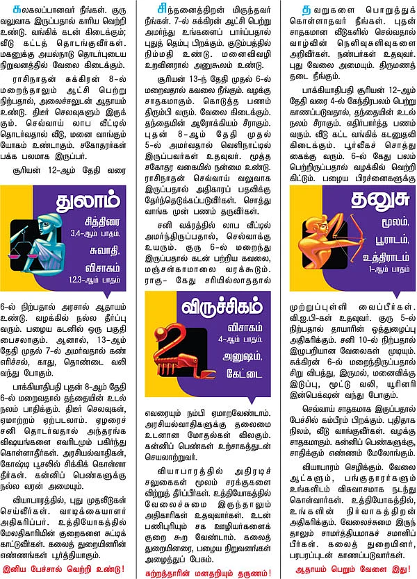 ராசிபலன்! - 'ஜோதிடரத்னா' கே.பி.வித்யாதரன்
