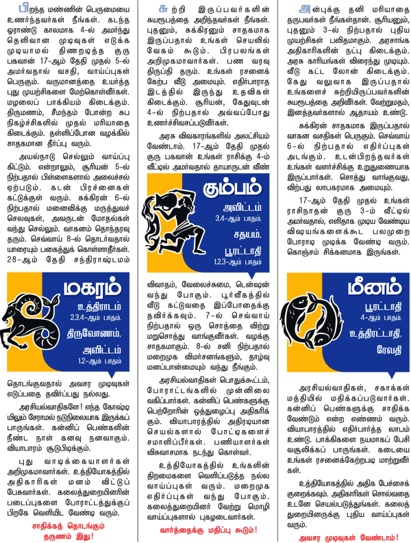 ராசிபலன்! - 'ஜோதிடரத்னா' கே.பி.வித்யாதரன்