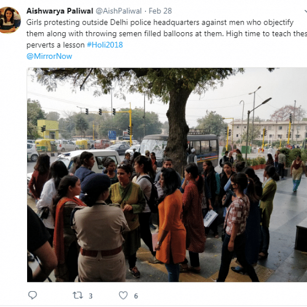 ''ஹோலி பெயரில் விந்தணு பலூன் வீசியவர்களை விரட்டுங்கள்!'' - ட்விட்டரில் கொந்தளித்த பெண்கள்