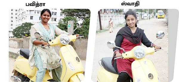 புஷ்பா.க்கள் ஓட்டிய வெஸ்பா!