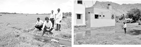 விவசாய நிலத்தில் சாக்கடை குளம்!