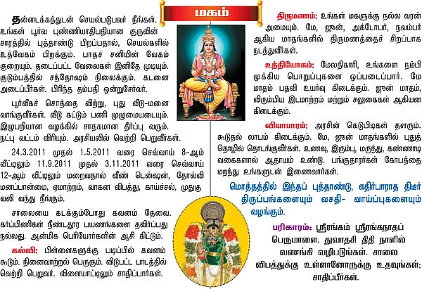 2011 நட்சத்திர பலன்கள்