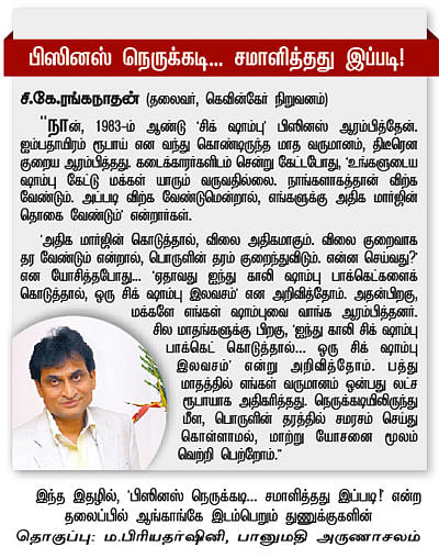 பிஸினஸ் நெருக்கடி... சமாளித்தது இப்படி !