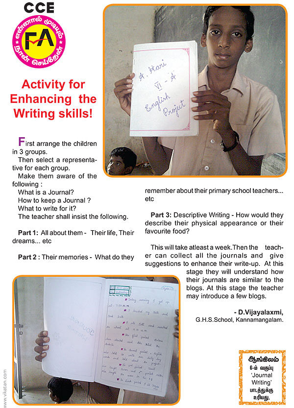 Activity for Enhancing the writing skills !