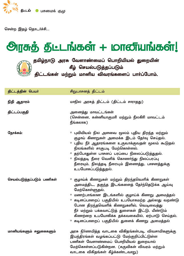 அரசுத் திட்டங்கள் + மானியங்கள்!