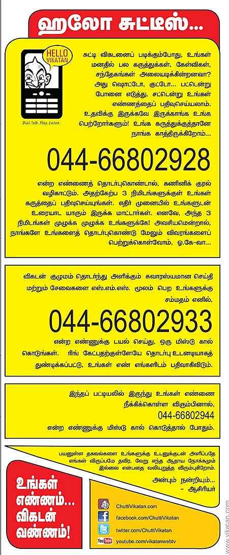 ஹலோ சுட்டீஸ்...