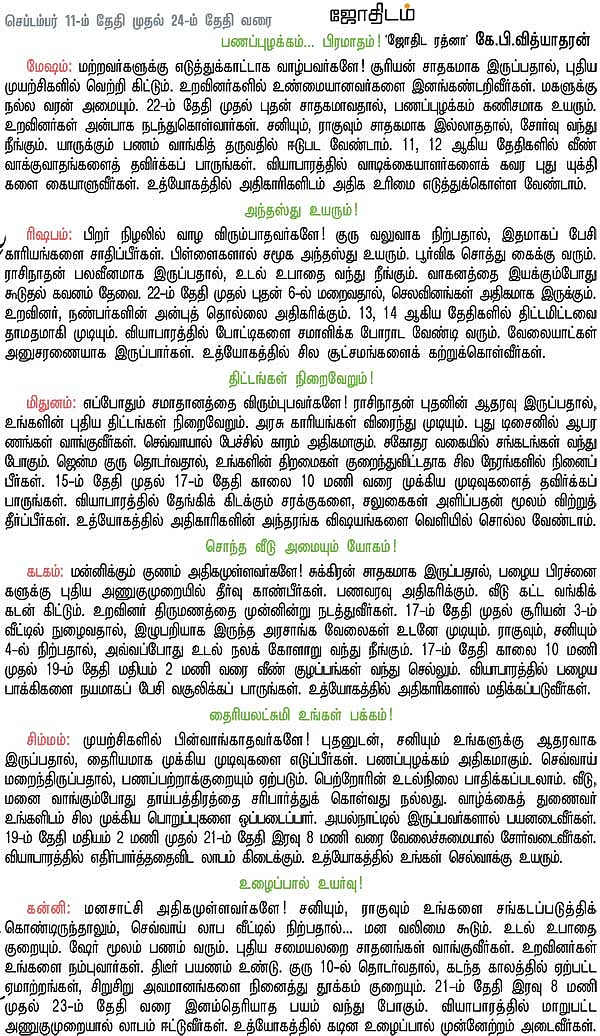 ராசிபலன்கள்!
