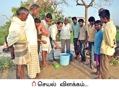 கெட்டுப்போன குளத்தை மீட்டெடுத்த இ.எம்