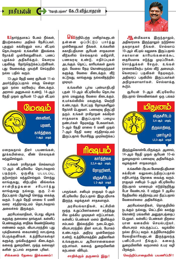 ராசிபலன் - மார்ச் 5 முதல் 18 வரை