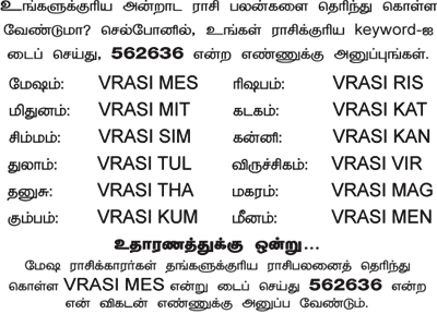 ராசிபலன்! -வித்யாதரன் 