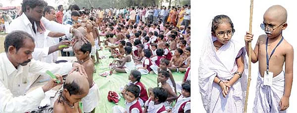கடற்கரையில் கின்னஸ் காந்திகள் !