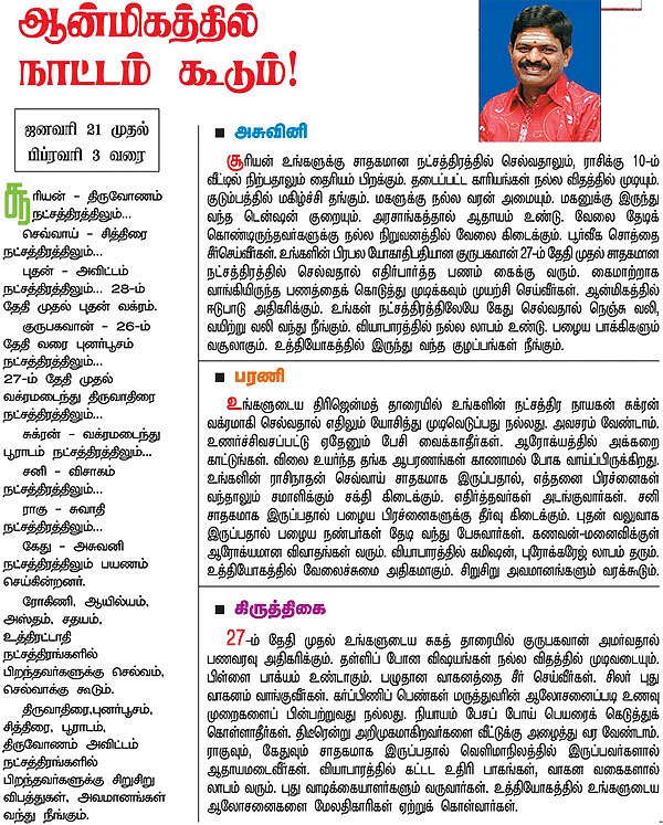 நட்சத்திர பலன்கள்