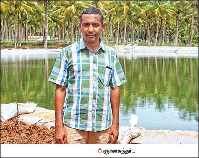 ஒரு மணிநேர மழை... ஒரு கோடி லிட்டர் நீர் சேமிப்பு! - பட்டையைக் கிளப்பும் பண்ணைக்குட்டை!