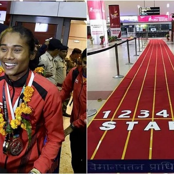 ஹிமாதாசுக்கு அளிக்கப்பட்ட வித்தியாசமான தடகள ட்ராக் வரவேற்பு!