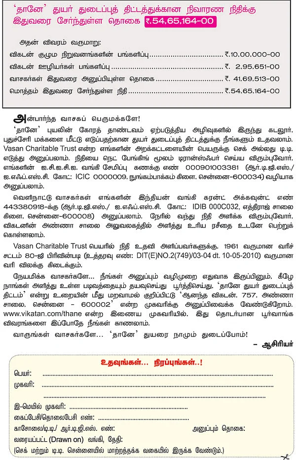 'தானே' துயர் துடைக்க... நீளட்டும் நம் கரங்கள்!