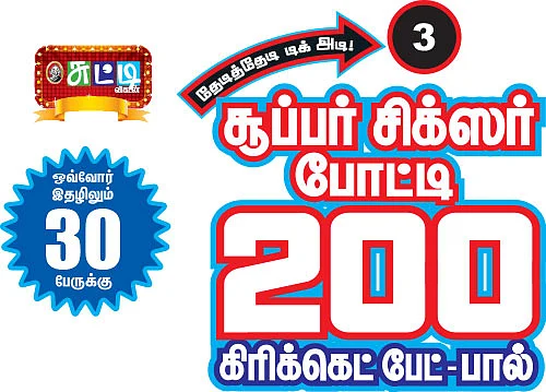 தேடித்தேடி டிக் அடி! - சூப்பர் சிக்ஸர் போட்டி - 3 - 200 கிரிக்கெட் பேட் - பால்