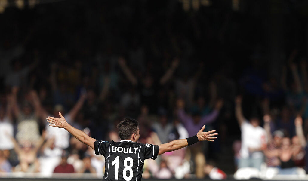 New Zealand's Trent Boult appeals for lbw on Australia's Jason Behrendorff.