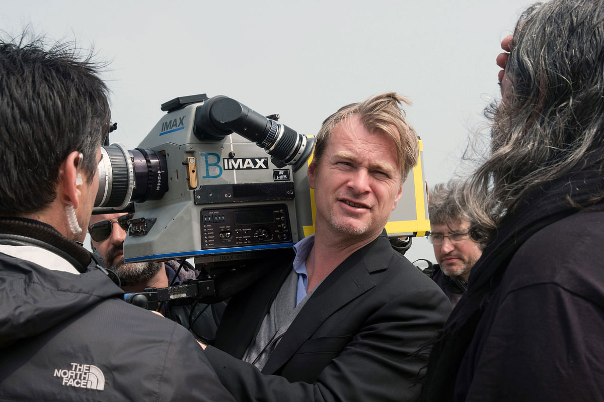 Christopher Nolan on the sets of 'Dunkirk'