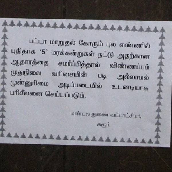``5 மரக்கன்றுகள் நட்டால், ஒரே நாளில் பட்டா!" - அசத்தும் கரூர் மண்டல துணை வட்டாட்சியர்