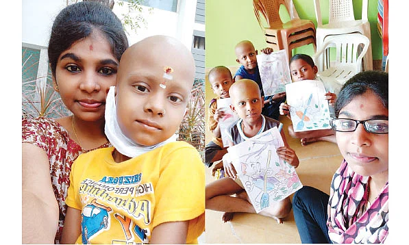 கேன்சர் பாதிப்புக்குள்ளான குழந்தைகளுடன்...