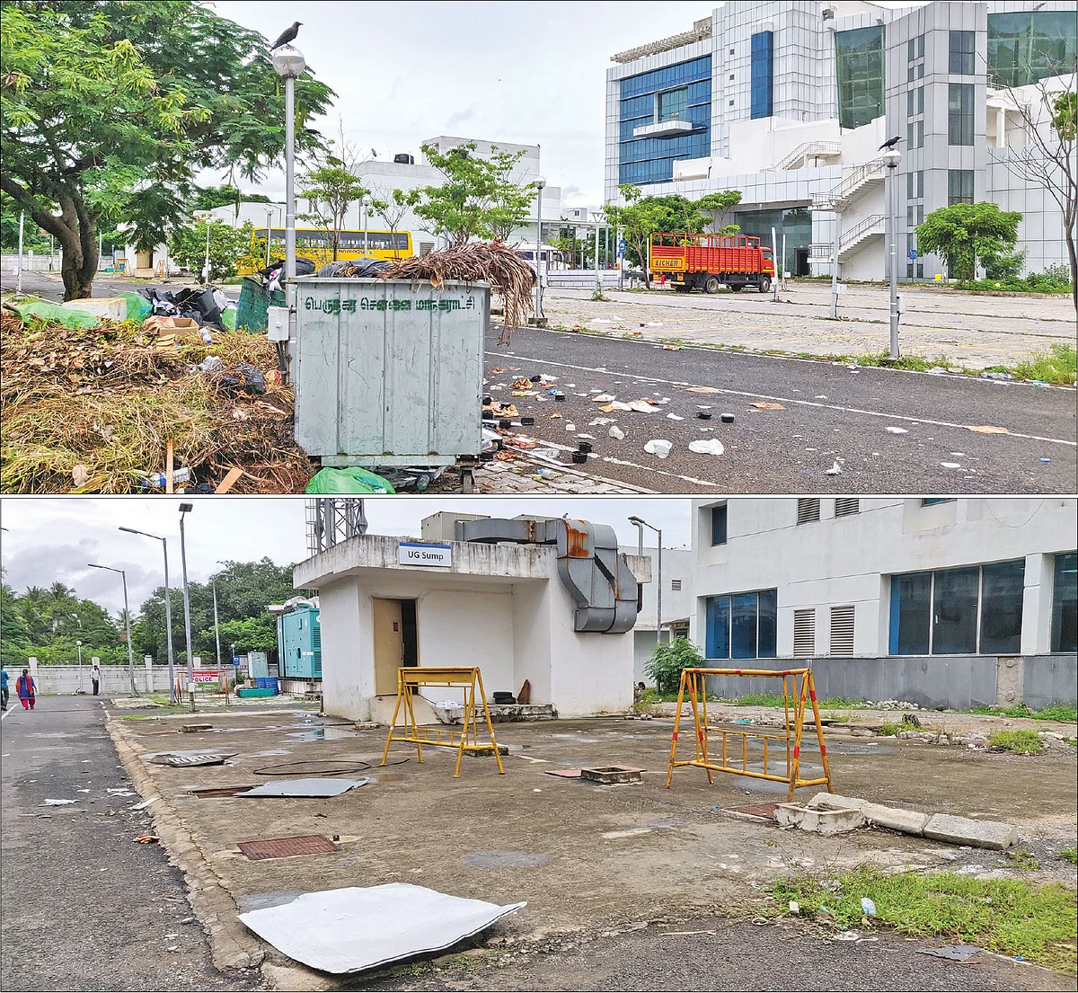 திறந்து கிடக்கும் தண்ணீர்த் தொட்டி