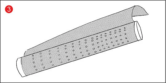 3. கொசுவலை மூலம் குழாயைச் சுற்றிக் கட்ட வேண்டும்.