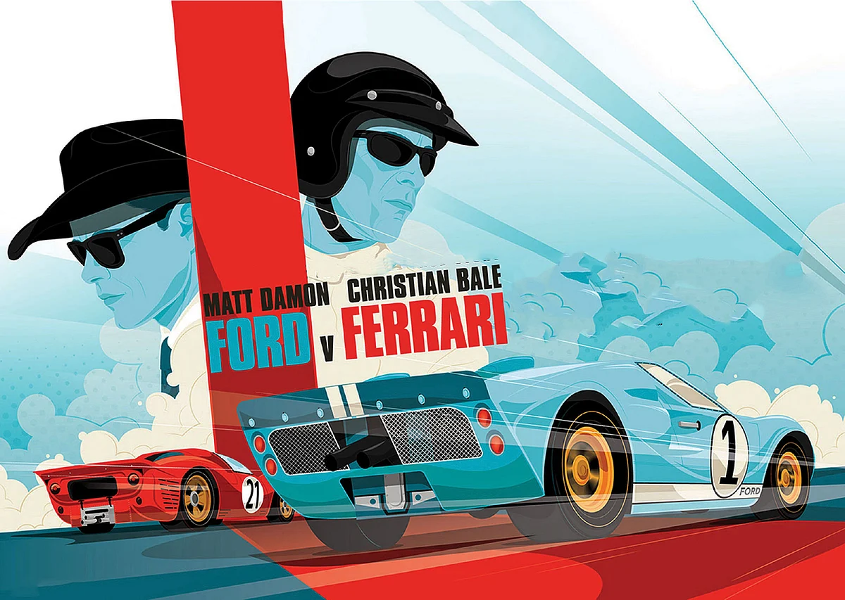 MATT DAMON CHRISTIAN BALE - FORD V FERRARI