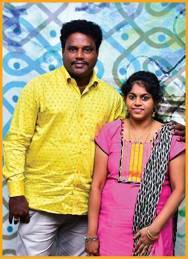 கணவருடன்...