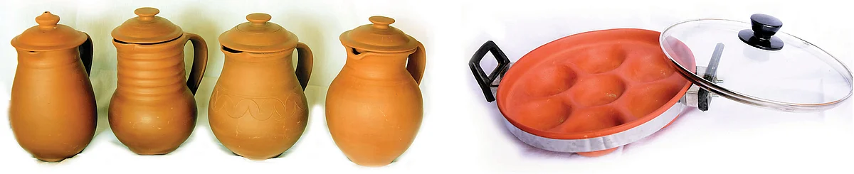தண்ணீர் ஜாடி ஒன்றின் விலை ₹ 350, குழிப் பணியாரச் சட்டி
விலை ₹ 400