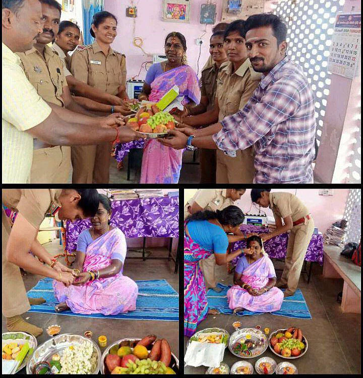 மலர்விழிக்கு வளைகாப்பு நடத்தும் போலீஸார்