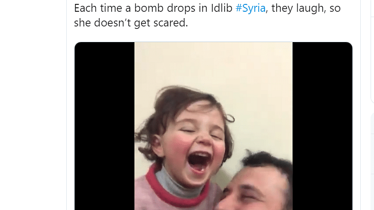 Syrian child laughing