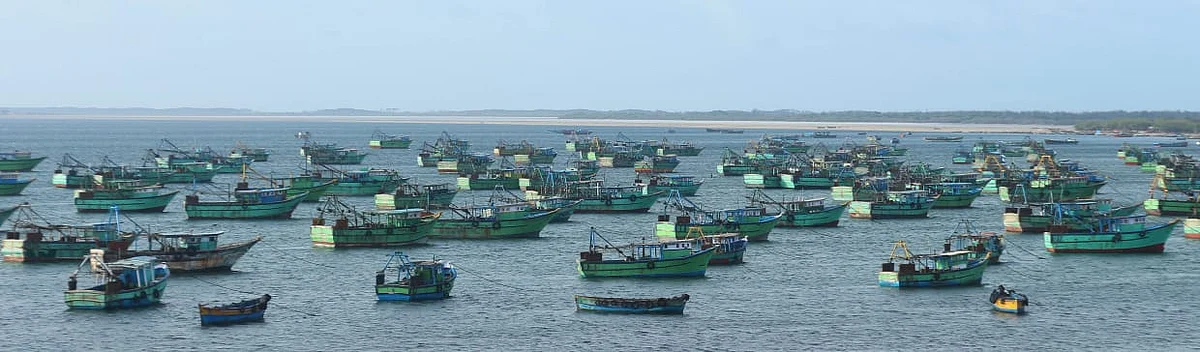 ராமேஸ்வரம் துறைமுகத்தில் படகுகள்