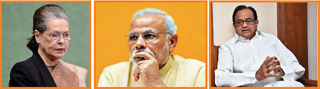 சோனியா காந்தி - நரேந்திர மோடி - ப.சிதம்பரம்