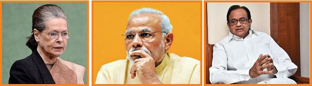சோனியா காந்தி - நரேந்திர மோடி - ப.சிதம்பரம்