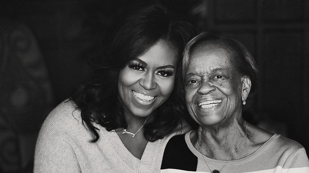 Michelle Obama with her mother