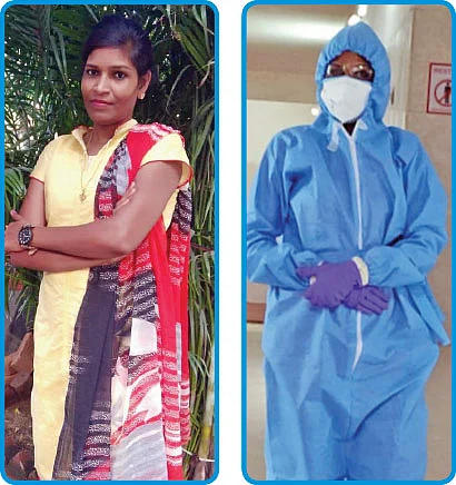 தமிழ்ச்செல்வி, தமிழ்ச்செல்வி கவச உடையில்