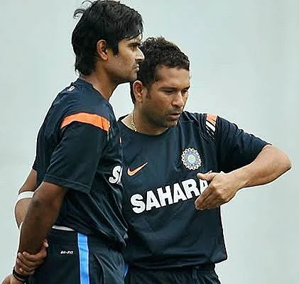 S.Badrinath with Sachin Tendulkar