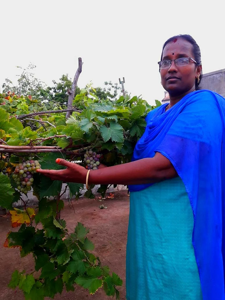 திராட்சைகளுடன் கவிதா
