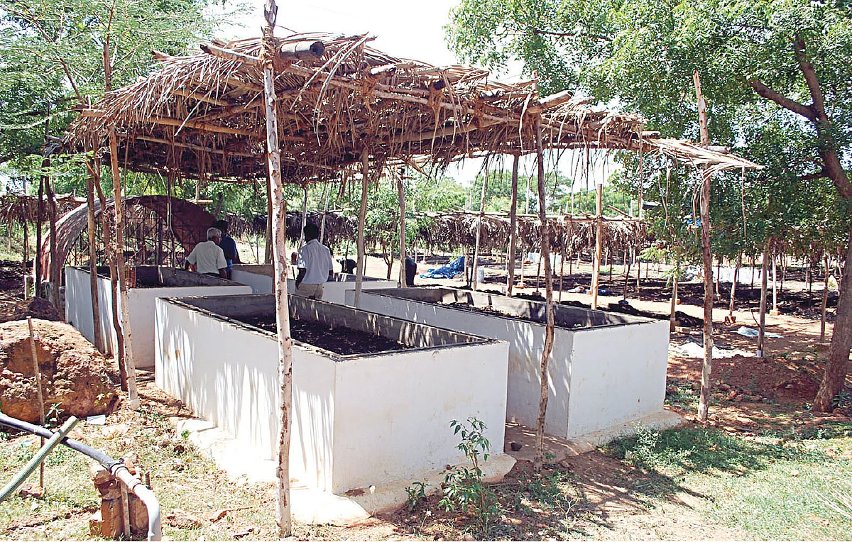 மண்புழு உரம் தயாரிக்கும் தொட்டிகள்...